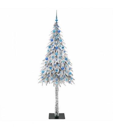 vidaXL Christmas Tree with 300 LEDs White 210 cm PE and Steel — Model: with leds &blue balls