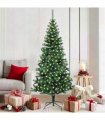 vidaXL Artificial Pre-lit Christmas Tree Green 180 cm PVC and Metal — Model: with leds