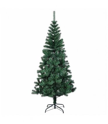 vidaXL Artificial Pre-lit Christmas Tree Green 180 cm PVC and Metal — Model: with leds &gold balls
