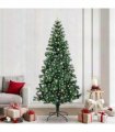 vidaXL Artificial Pre-lit Christmas Tree Green 240 cm PVC and Metal — Model: with leds &gold balls