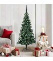 vidaXL Artificial Pre-lit Christmas Tree Green 150 cm PVC and Metal — Model: with leds &black balls
