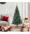 vidaXL Artificial Pre-lit Christmas Tree Green 150 cm PVC and Metal — Model: with leds