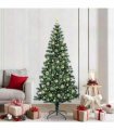vidaXL Artificial Pre-lit Christmas Tree Green 210 cm PVC and Metal — Model: with leds &gold balls