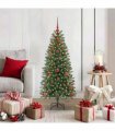 vidaXL Artificial Christmas Tree with 150 LEDs Green 120 cm PE and PVC — Model: with LEDs &red balls