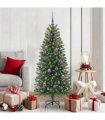 vidaXL Artificial Christmas Tree with 150 LEDs Green 150 cm PE and PVC — Model: with LEDs &lilac balls