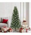 vidaXL Artificial Christmas Tree with 300 LEDs Green 180 cm PE and PVC — Model: with LEDs &silver balls