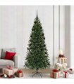 vidaXL Artificial Christmas Tree with 300 LEDs Green 210 cm PE and PVC — Model: with LEDs &black balls