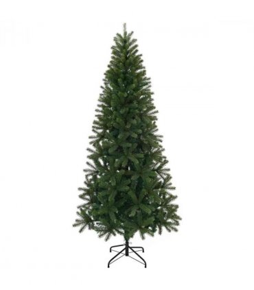 vidaXL Artificial Christmas Tree with 300 LEDs Green 210 cm PE and PVC — Model: with LEDs &lilac balls
