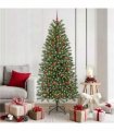 vidaXL Artificial Christmas Tree with 300 LEDs Green 180 cm PE and PVC — Model: with LEDs &red balls