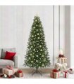 vidaXL Artificial Christmas Tree with 300 LEDs Green 210 cm PE and PVC — Model: with LEDs &gold balls