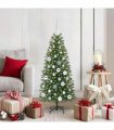 vidaXL Artificial Christmas Tree with 150 LEDs Green 120 cm PE and PVC — Model: with LEDs &silver balls