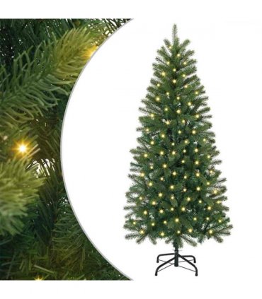 vidaXL Artificial Christmas Tree with 150 LEDs Green 120 cm PE and PVC — Model: with LEDs