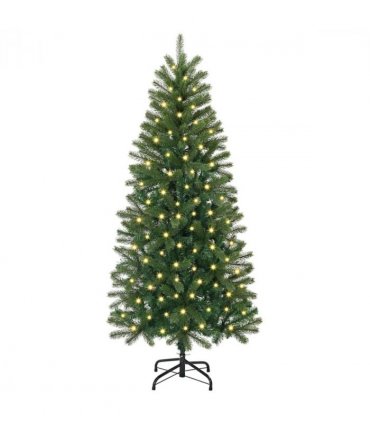 vidaXL Artificial Christmas Tree with 150 LEDs Green 120 cm PE and PVC — Model: with LEDs