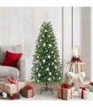 vidaXL Artificial Christmas Tree with 150 LEDs Green 150 cm PE and PVC — Model: with LEDs &white balls