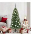 vidaXL Artificial Christmas Tree with 150 LEDs Green 150 cm PE and PVC — Model: with LEDs &white/grey balls