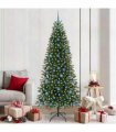 vidaXL Artificial Christmas Tree with 300 LEDs Green 210 cm PE and PVC — Model: with LEDs &blue balls