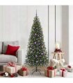 vidaXL Artificial Christmas Tree with 300 LEDs Green 180 cm PE and PVC — Model: with LEDs &lilac balls