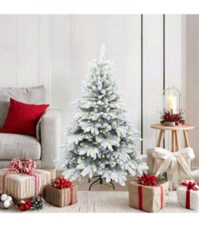 vidaXL Artificial Christmas Tree with 150 LEDs White 120 cm PE and PVC — Model: with LEDs