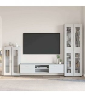 vidaXL TV Cabinet Set with Drawer FLORIN 3 pcs White Engin — Model: Freestanding cabinet +TV cabinet with 2 drawers +Highboard w