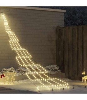 vidaXL LED Christmas Tree with Ground Spikes Warm White 511 cm Metal