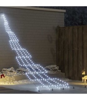 vidaXL LED Christmas Tree with Ground Spikes Cool White 511 cm Metal — Colour: Cold white
