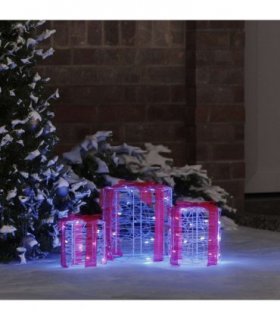 vidaXL Gift Box Decoration 3 pcs Blue 20 x 20 x 21 cm Acrylic