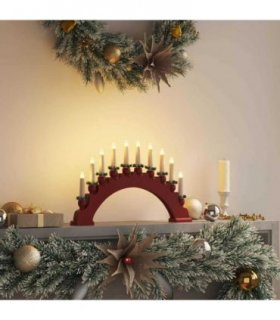 vidaXL Christmas Candle Arch with 10 LED Candles Red 47 x 5 x 29 cm