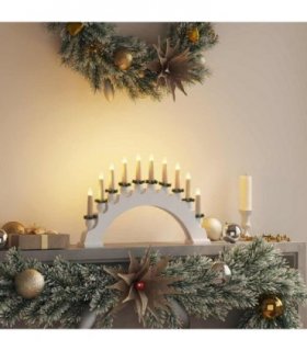 vidaXL Christmas Candle Arch with 10 LED Candles White 47 x 5 x 29 cm