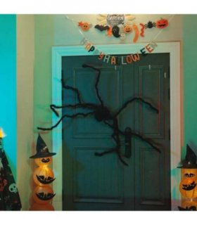 vidaXL Halloween Spider Decoration 6 pcs Black 75 cm Polyester