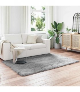 vidaXL Faux Sheepskin Rug TAFALLA Grey 160 x 230 cm Polyester