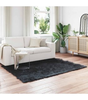 vidaXL Faux Sheepskin Rug TAFALLA Black 140 x 200 cm Polyester