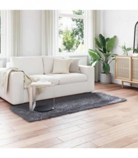 vidaXL Faux Sheepskin Rug TAFALLA Anthracite 80 x 200 cm Polyester