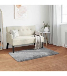 vidaXL Faux Sheepskin Rug TAFALLA Grey 60 x 110 cm Polyester