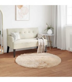vidaXL Faux Sheepskin Rug TAFALLA Beige Ø 120 cm Polyester