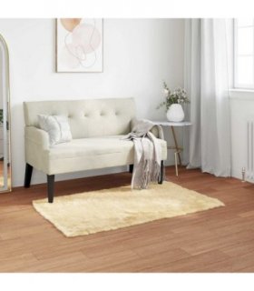 vidaXL Faux Sheepskin Rug TAFALLA Cream 60 x 110 cm Polyester