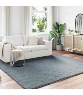 vidaXL Anti-Slip Faux Rabbit Fur Rug OLITE Anthracite 200 x 200 cm