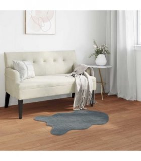 vidaXL Anti-Slip Faux Rabbit Fur Rug OLITE Anthracite 60 x 90 cm