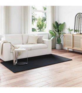 vidaXL Anti-Slip Faux Rabbit Fur Rug OLITE Black 100 x 200 cm