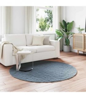 vidaXL Anti-Slip Faux Rabbit Fur Rug OLITE Anthracite Ø 160 cm — Size: Ø 160 cm