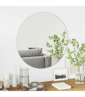 vidaXL Wall Mirror Round Ø 70 cm Tempered Glass — Size: Φ 70 cm