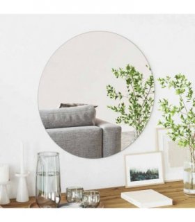 vidaXL Wall Mirror Round Ø 60 cm Tempered Glass — Size: Φ 60 cm