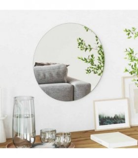 vidaXL Wall Mirror Round Ø 40 cm Tempered Glass — Size: Φ 40 cm