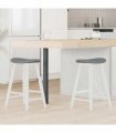 vidaXL Dining Chairs 2 pcs White 46 x 37 x 63 cm Solid Rubber Wood — Colour: White and grey