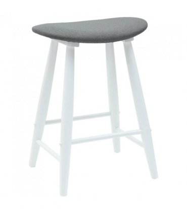 vidaXL Dining Chairs 2 pcs White 46 x 37 x 63 cm Solid Rubber Wood — Colour: White and grey
