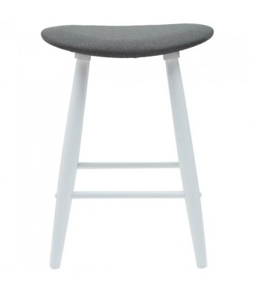 vidaXL Dining Chairs 2 pcs White 46 x 37 x 63 cm Solid Rubber Wood — Colour: White and grey