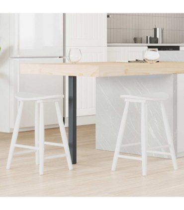 vidaXL Dining Chairs 2 pcs White 46 x 37 x 63 cm Solid Rubber Wood