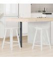 vidaXL Dining Chairs 2 pcs White 46 x 37 x 63 cm Solid Rubber Wood