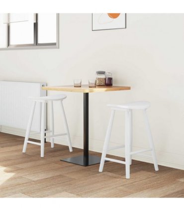 vidaXL Dining Chairs 2 pcs White 46 x 37 x 63 cm Solid Rubber Wood