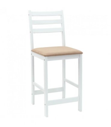 vidaXL Dining Chairs 2 pcs White 40 x 47.5 x 99.5 cm Solid Rubber Wood — Colour: White and brown
