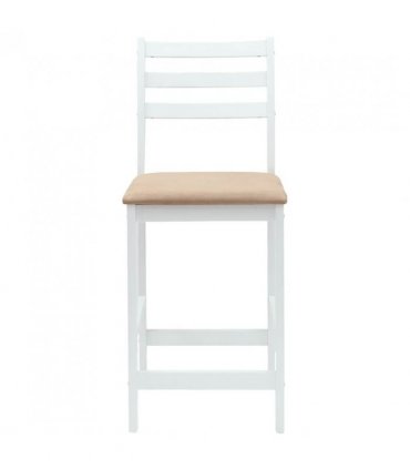 vidaXL Dining Chairs 2 pcs White 40 x 47.5 x 99.5 cm Solid Rubber Wood — Colour: White and brown